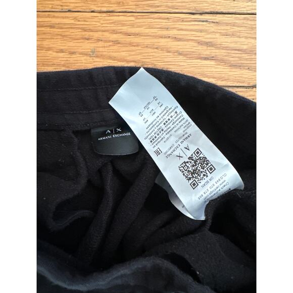Armani Exchange AX Black Jogger Sweatpants Size XS Zip Pockets Tapered - Picture 4 of 6